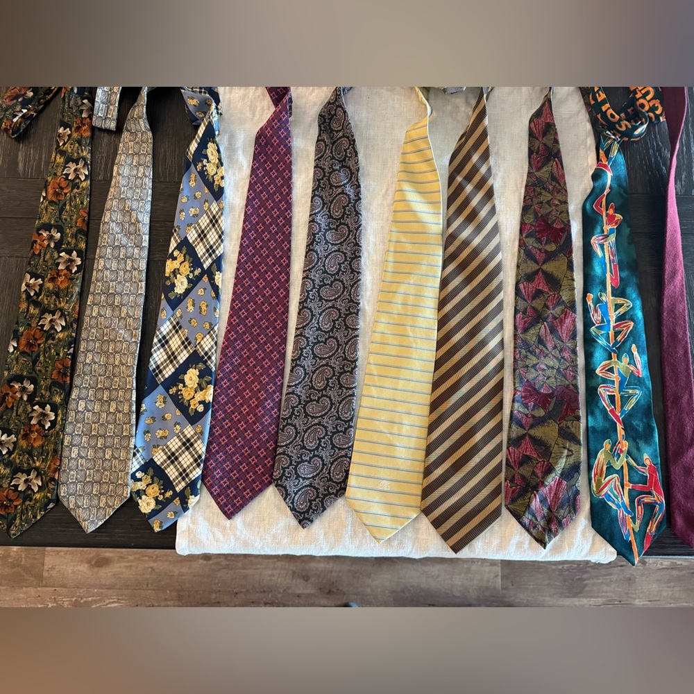 Vintage Men’s Tie Lot – 10pc Mixed Brands & Patterns
